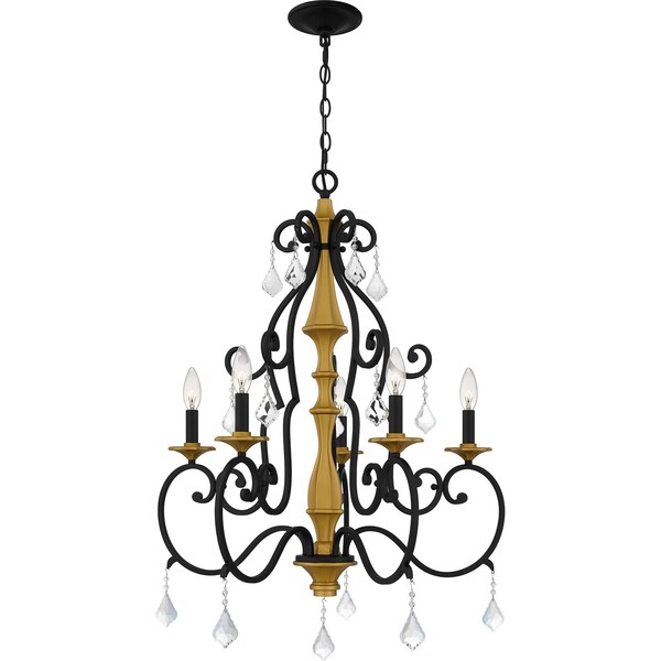 Quoizel Althea Chandelier 5 Lights Matte Black AEA5026MBK - main